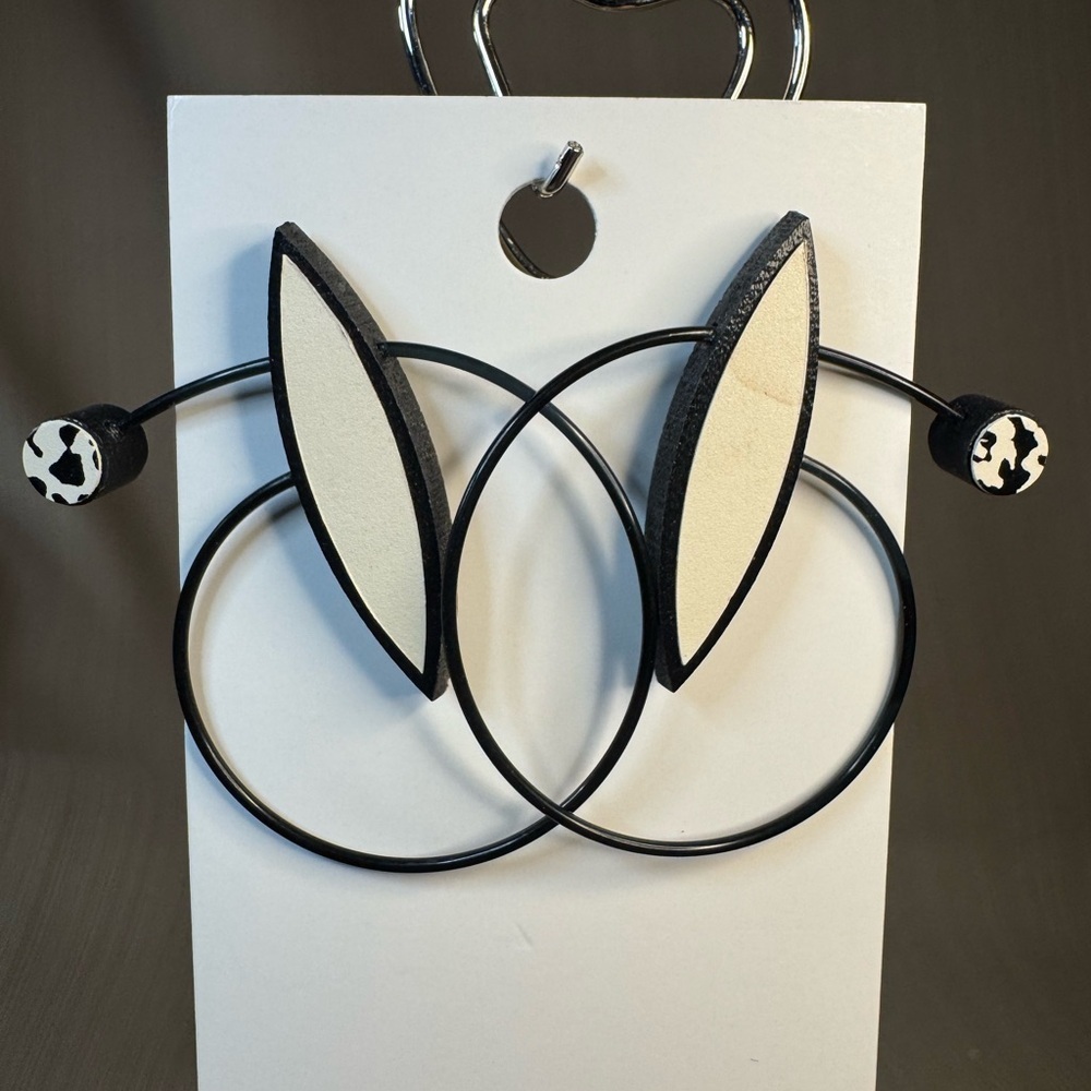 Black and White Abstract Modern Earrings